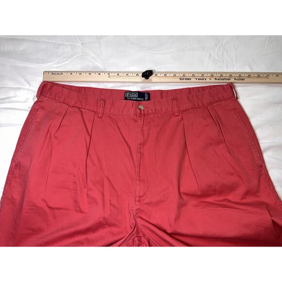Polo Ralph Lauren Shorts Men's Size 42 Salmon Light Red The Tyler Pleated Chino - Picture 7 of 15